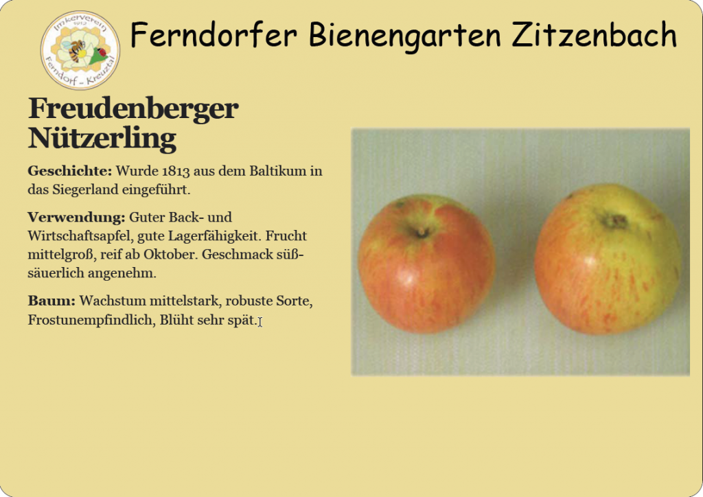 Freudenberger Nützerling Schild